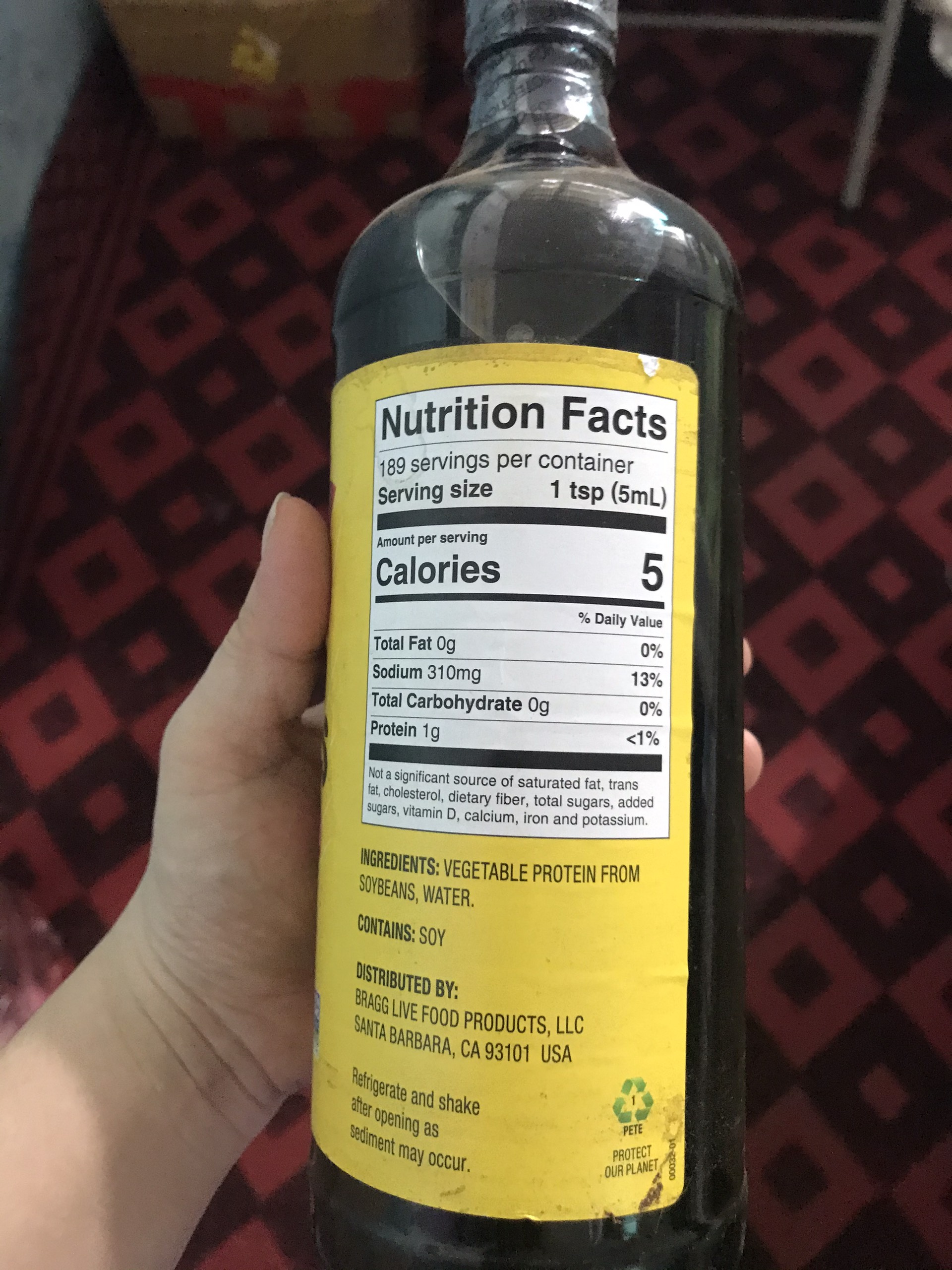 Nước tương ( xì dầu) không biến đổi gen bragg liquid aminos 946ml (#phanbon, #caycanh, #vattu)