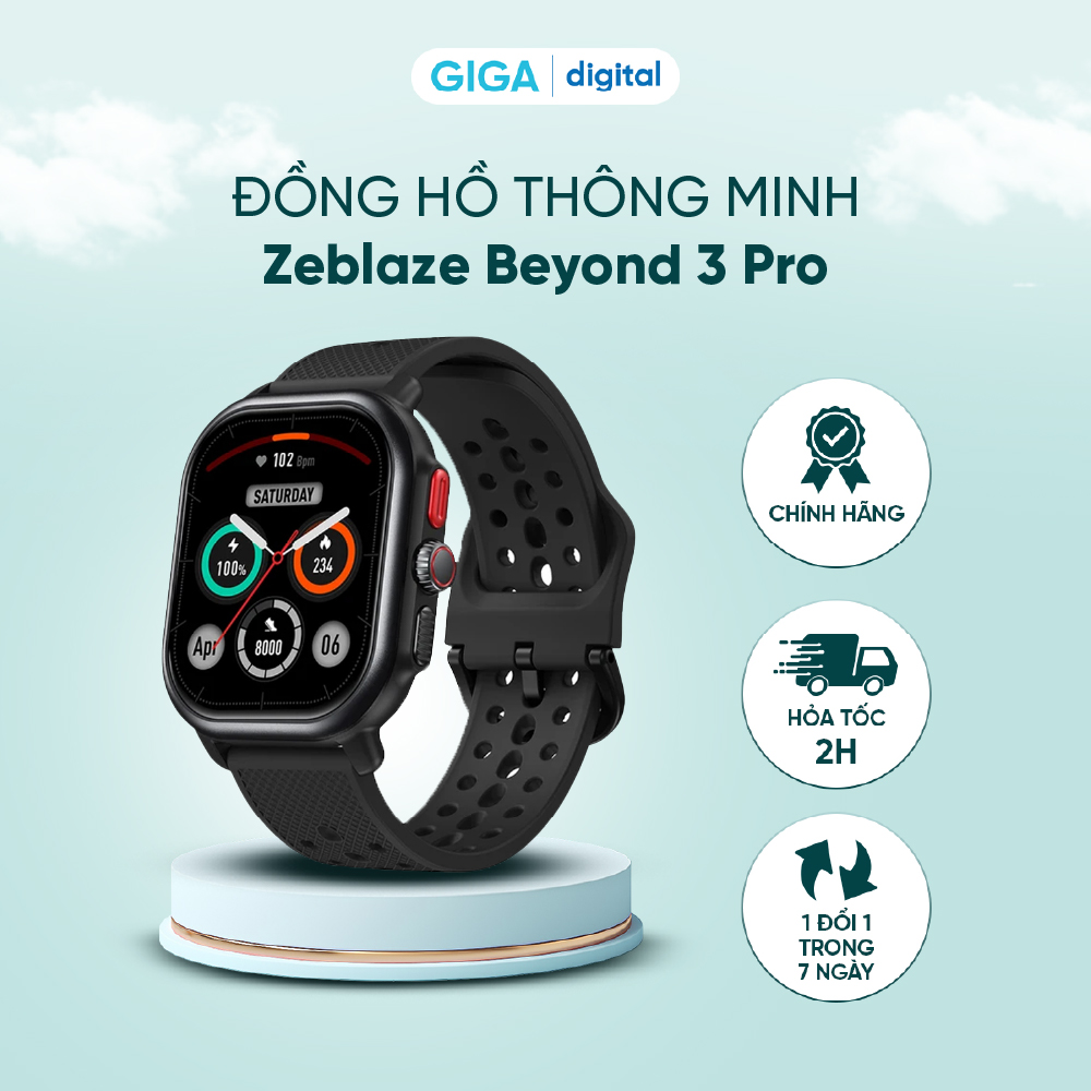 [SIÊU GIẢM GIÁ] Đồng hồ thông minh Zeblaze Beyond 3 Pro – Màn hình Amoled HD 2.15inch – Theo dõi nhịp tim 24/7 – Định vị GPS – Đồng bộ strava