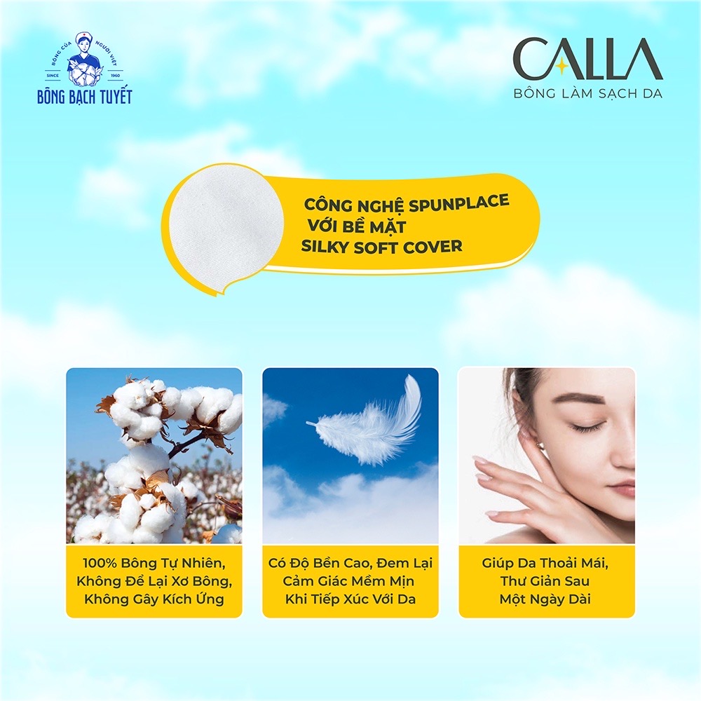 [HCM]Bông tẩy trang Calla Bông Bạch Tuyết (Mẫu mới)