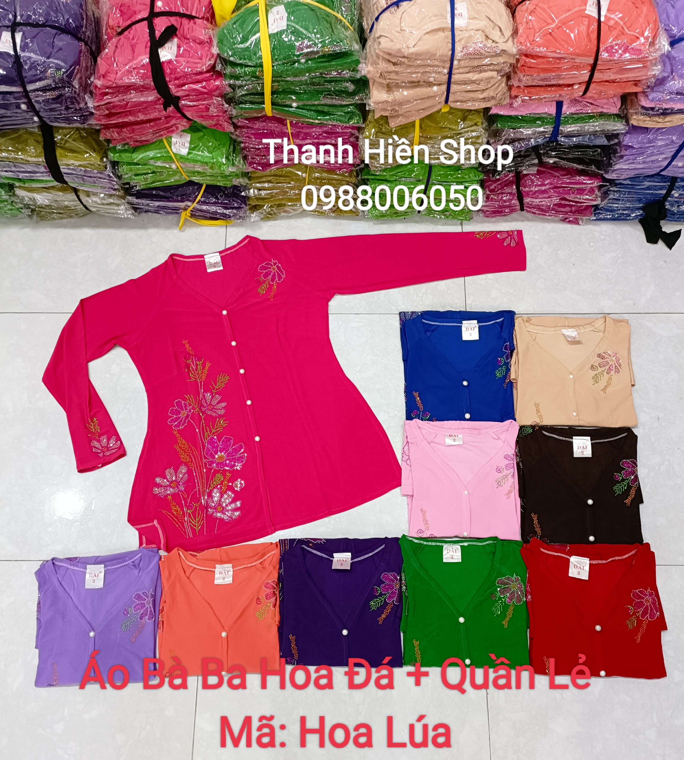 Áo Bà Ba Hoa Đá_B1 - Áo Lẻ (Không Quần)