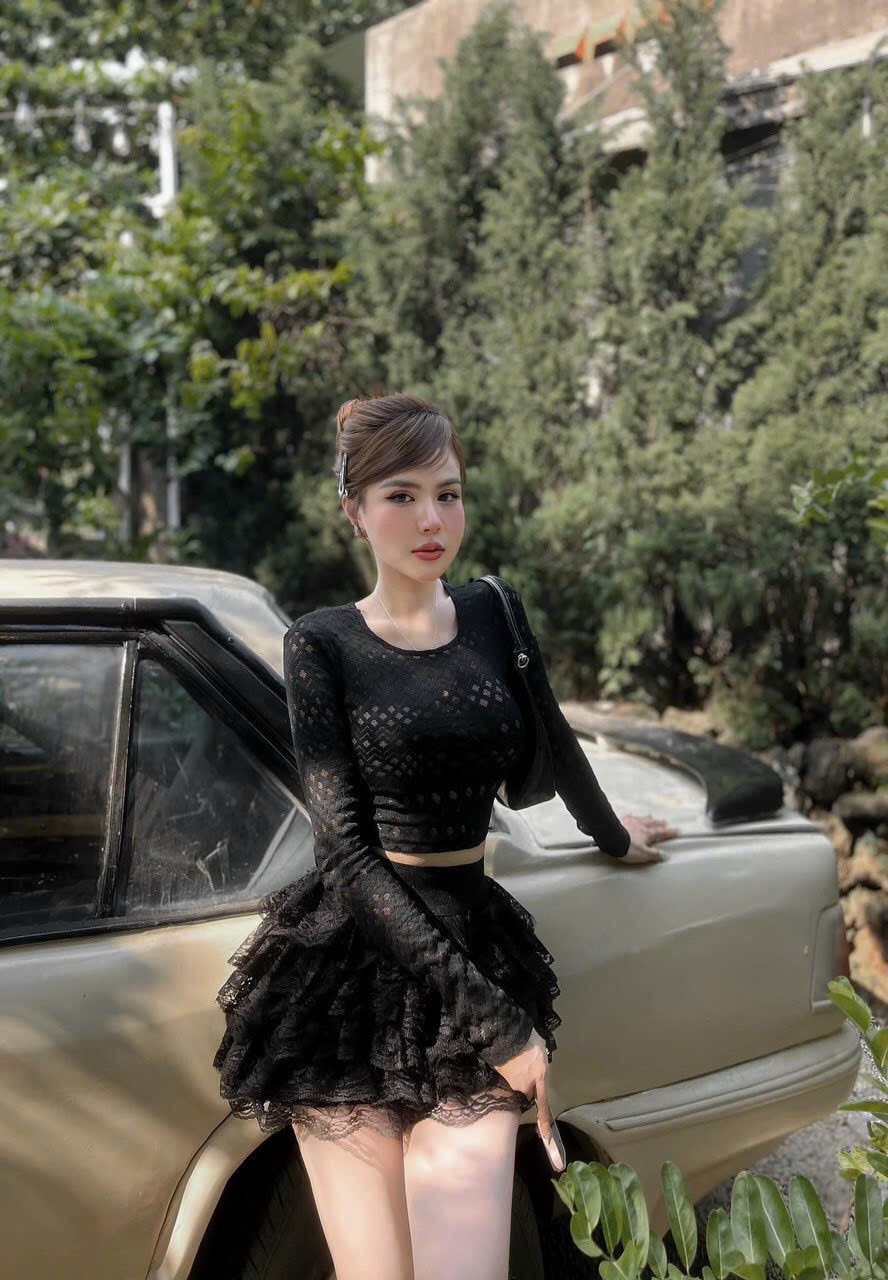 Sét lưới váy ren