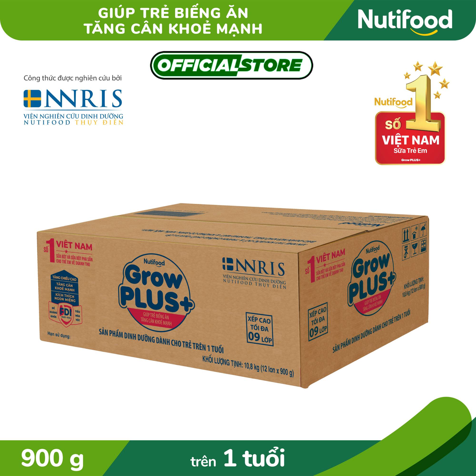 Sữa Bột GrowPLUS+ XANH 900g trên 1 tuổi [Ưu đãi vận chuyển]