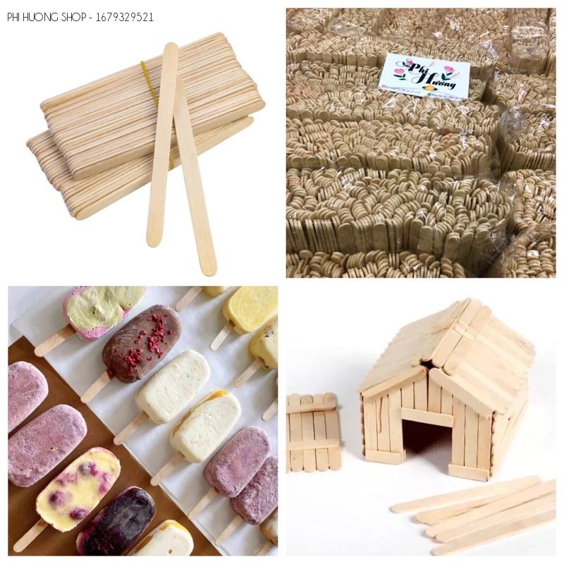 500gr que kem, que đè lưỡi, que gỗ làm mô hình handmade