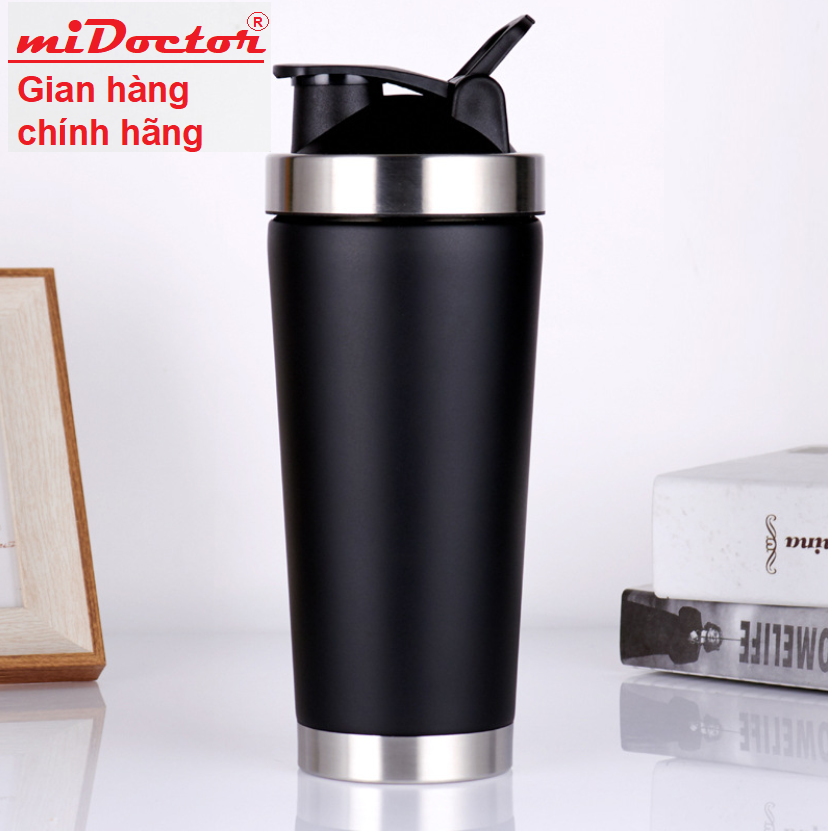 Bình Lắc Pha Chế Shaker Tập Gym Inox Có Giữ Nhiệt DoDoDios, bình nước thể thao, bình nước khi tập thể dục, thể hình, gym, yoga - Chính Hãng miDoctor