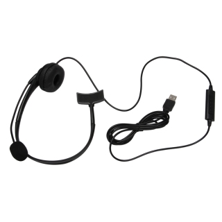 Usb call center headset with noise cancelling mic monaural headphone for pc home office phone service plug and play 1