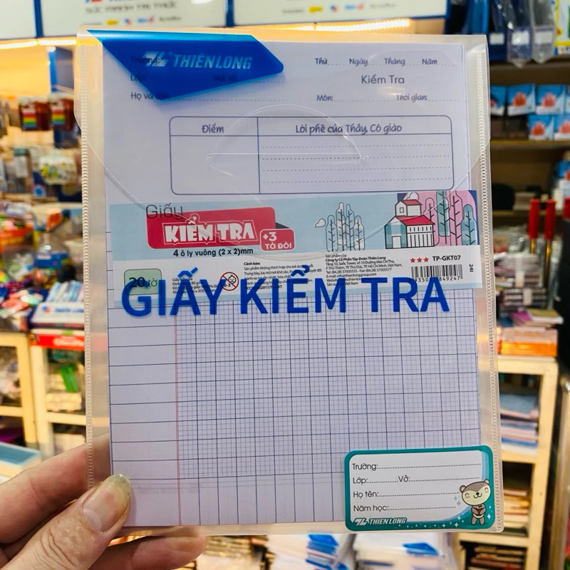 Giấy kiểm tra Thiên Long TP-GKT07 giấy 4 ôly vuông 2x2