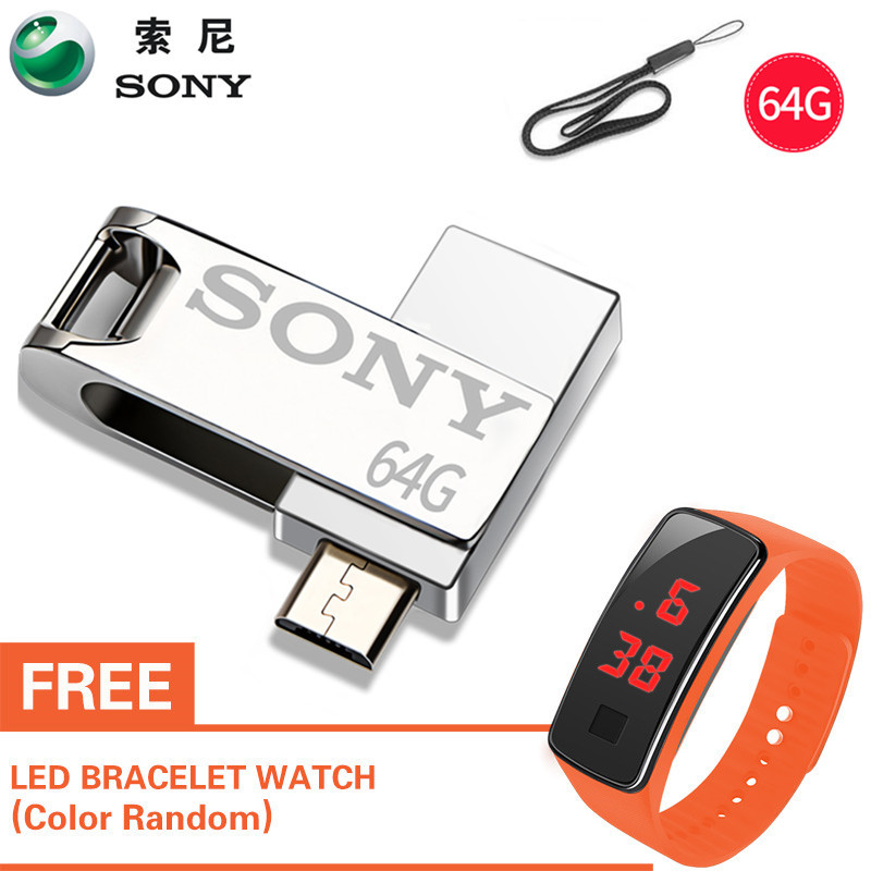 Bảng giá SONY 128GB 2 trong 1 Ổ đĩa flash Micro USB OTG USB 2.0 Kẽm kim loại U Đĩa tương thích với các thiết bị Android Có đồng hồ LED miễn phí Phong Vũ