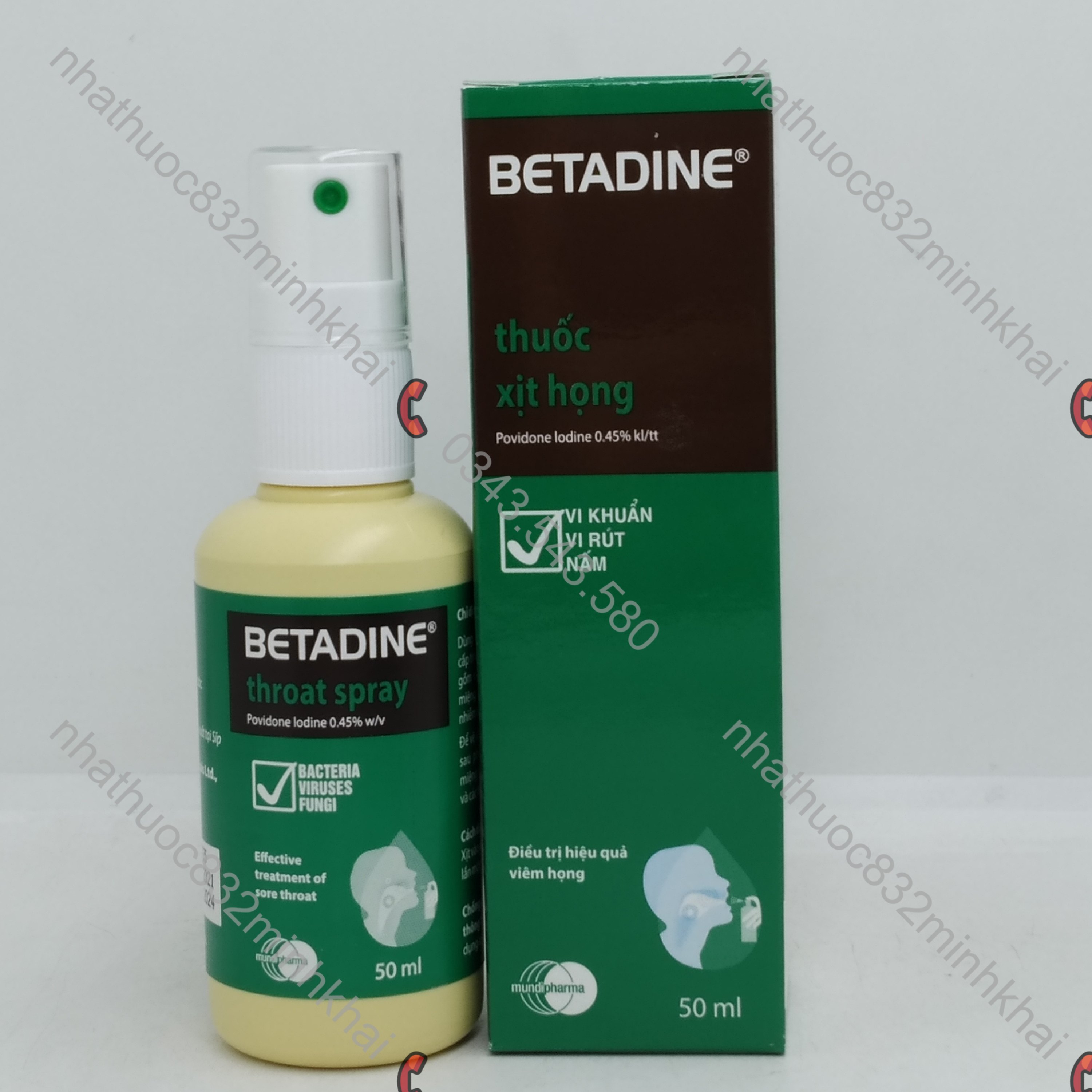 Dung dịch betadine chai xịt 50ml