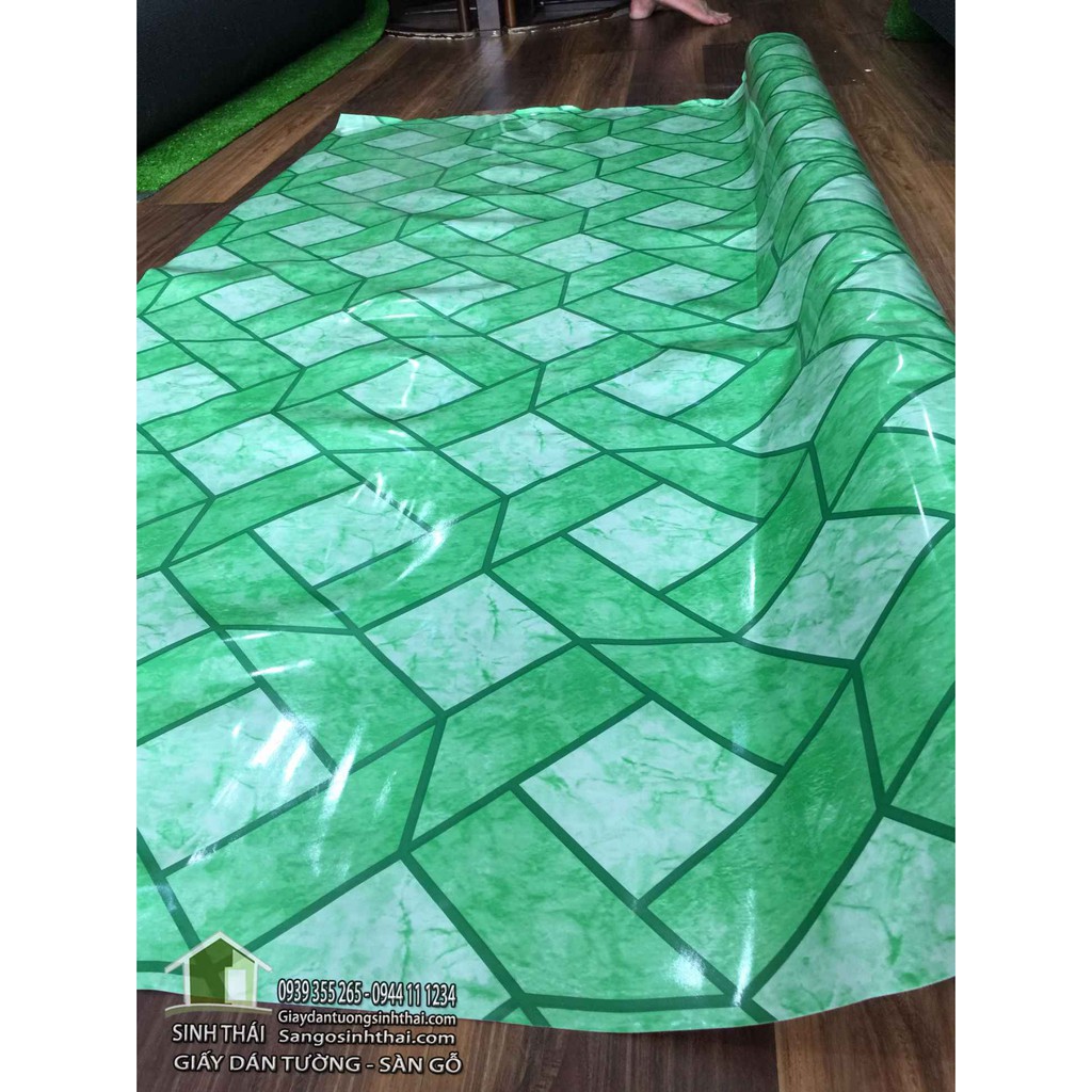 [HCM]Simili trải sàn gạch hoa màu xanh ngọc mẫu mới ra màu sắc tuyệt đẹp - 1m²