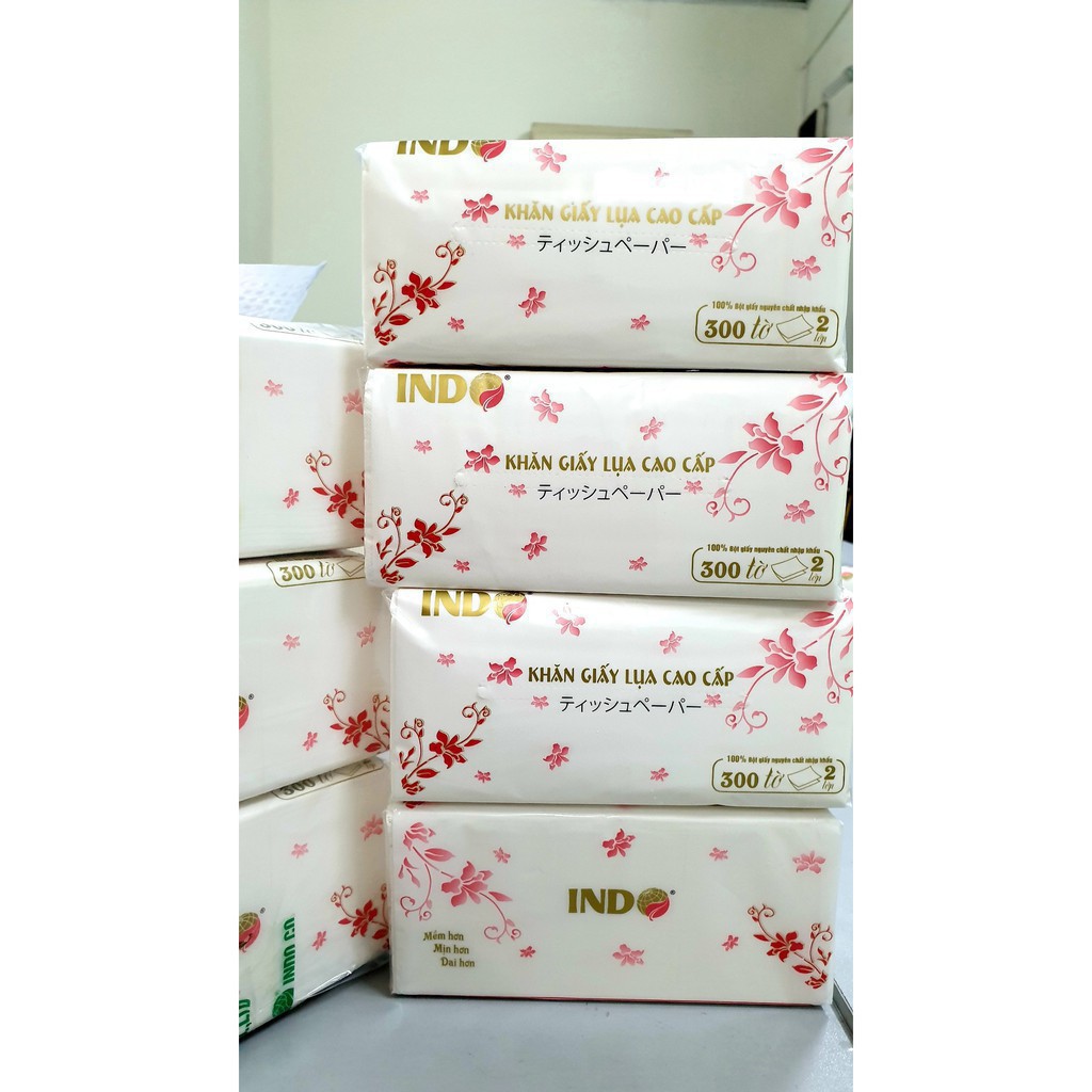GIẤY ĂN LỤA RÚT CAO CẤP INDO 300 TỜ 2 LỚP
