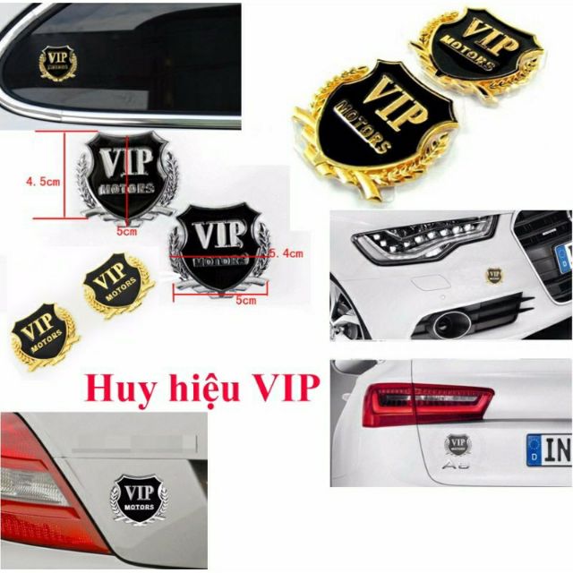 Tem Dán Xe Hơi Ô Tô Logo VIP