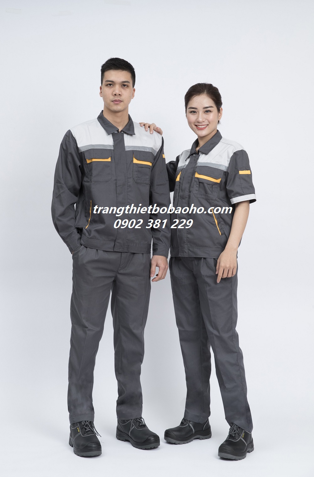 Quần áo kỹ sư, kỹ thuật may sẵn vải Pangrim Hàn Quốc tay dài PR04 - hình thật