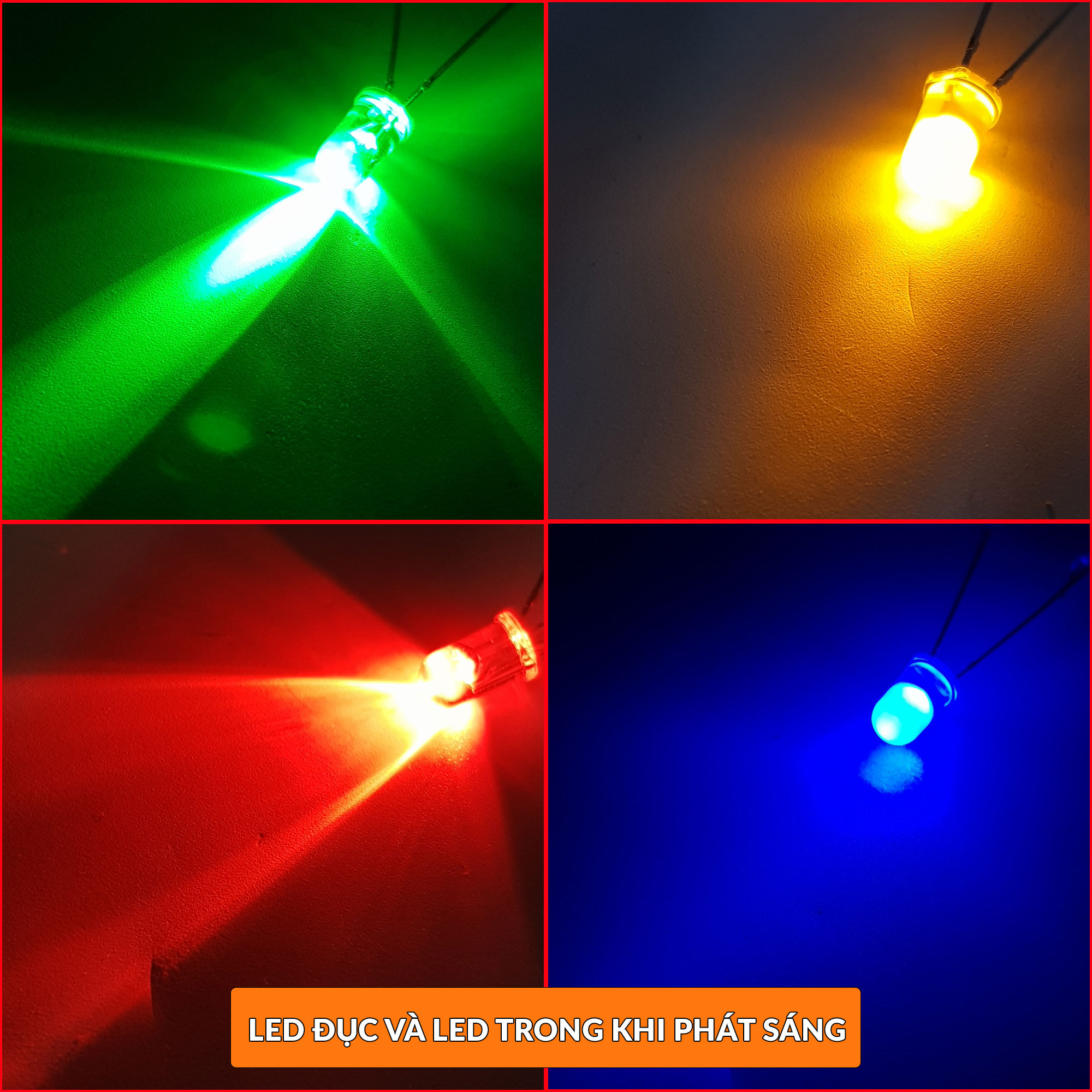 Led đục 5mm Xanh lá (50 con)
