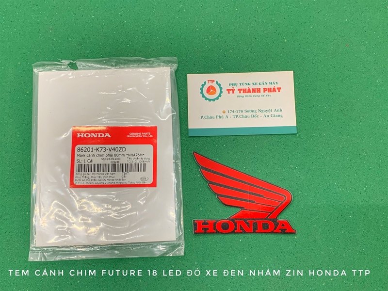 Tem cánh chim Future Led Đỏ xe Đen Nhám Phải zin ( 1 miếng )