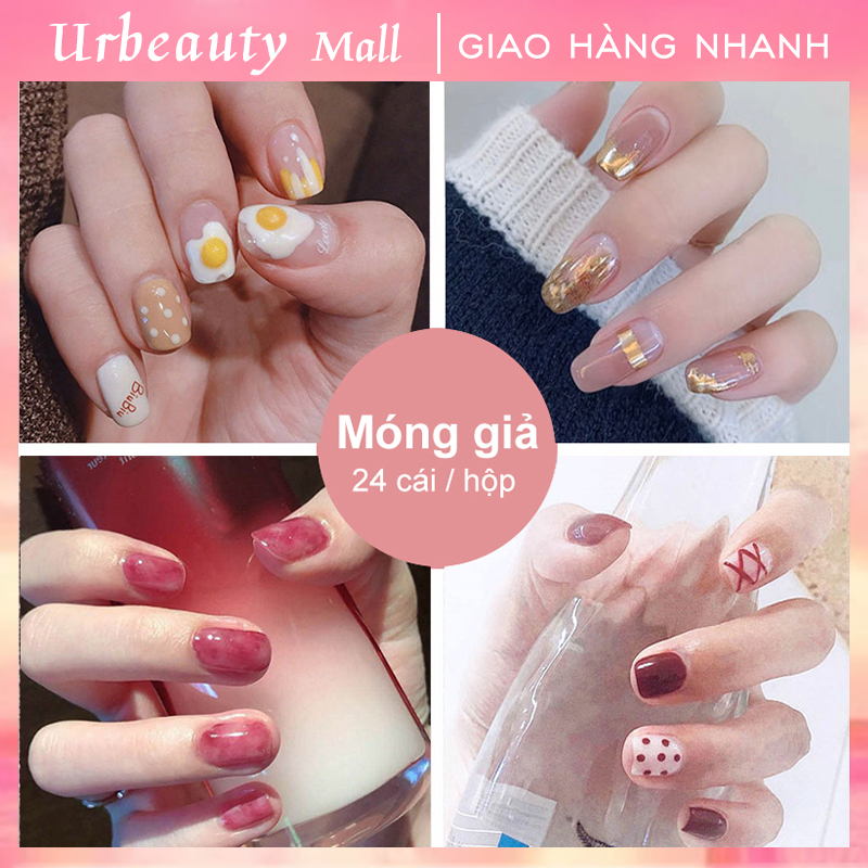 【Urbeauty Mall】Set 24 móng tay giả cao cấp，Năm phong cách chọn móng tay giả， nail giả , móng giả A8 ( Sản phẩm đã có sẳn keo )