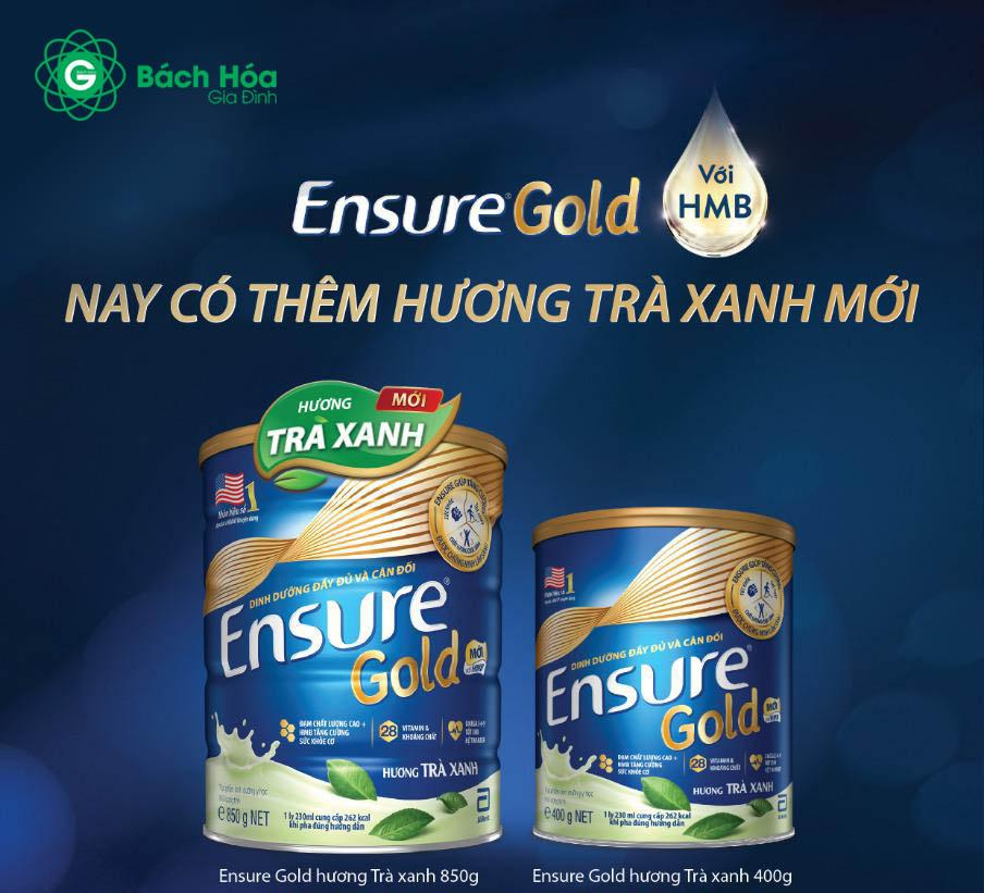 [Vị Trà Xanh] SỮA BỘT ENSURE GOLD 850G VỊ TRÀ XANH MỚI