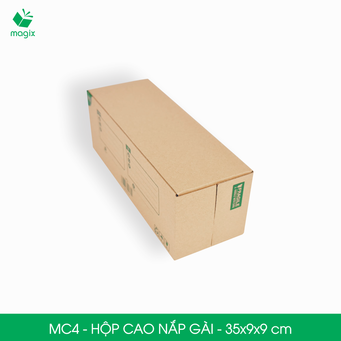 MC4 - 35x9x9 cm - 60 hộp dài - Hộp carton đóng hàng, hộp nắp gài, hộp quà | Magix Packaging