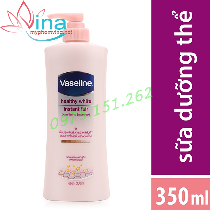 [HCM]SỮA DƯỠNG THỂ TRẮNG DA VASELINE INSTANT FAIR 350ML