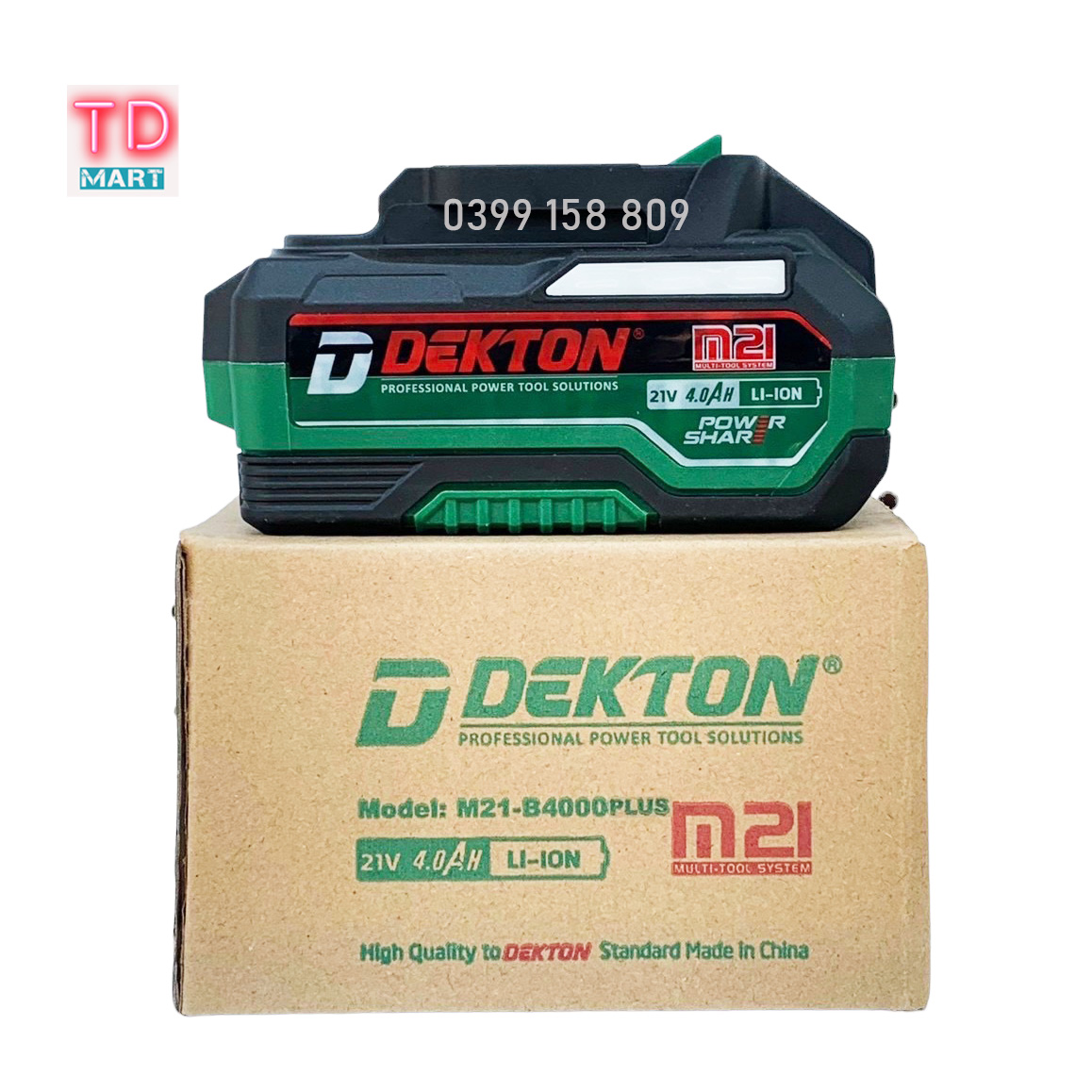 Pin DEKTON 21V PLus Vỏ Chống Cháy. Dòng xả cao