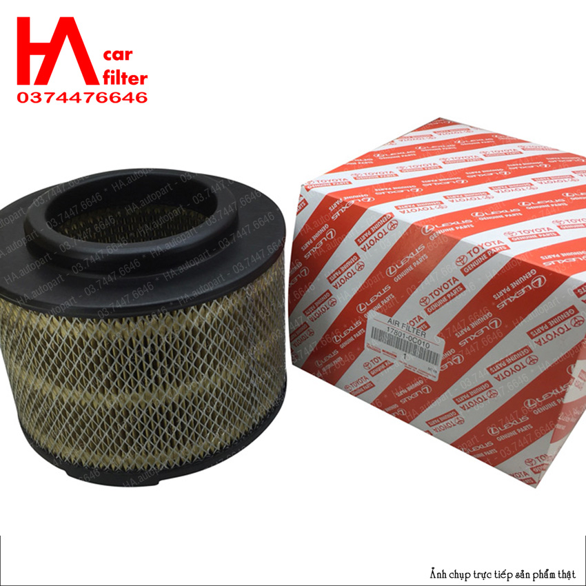 Lọc gió động cơ Toyota Innova đời 2004-2015, Hilux ~2015, Fortuner ~2015 (loại hàng đẹp giấy lọc vàng)