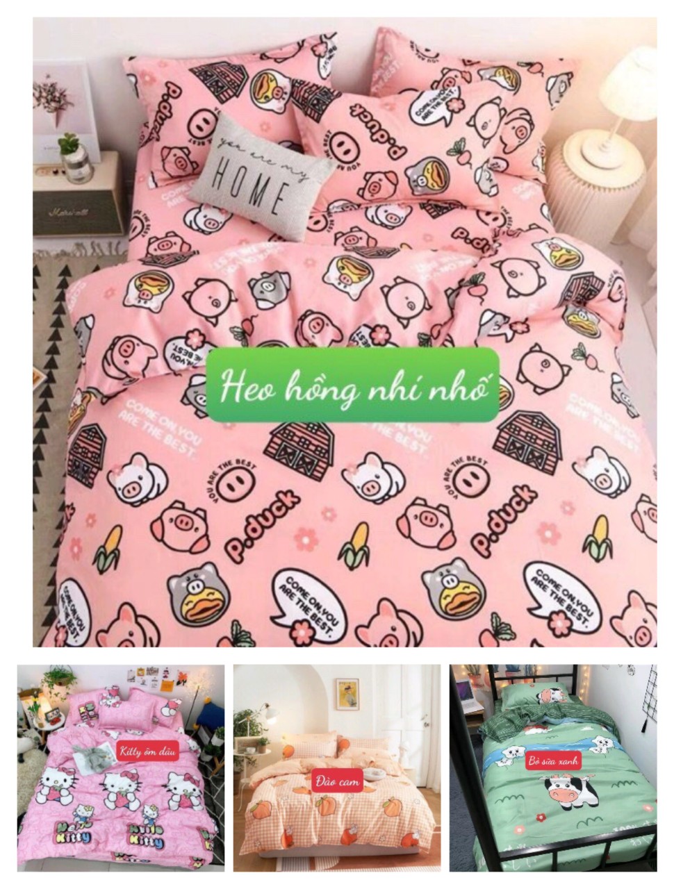 [HCM][Ga gối]Bộ ga gối 3 món 10cm 15cm 20cm đủ kích thước