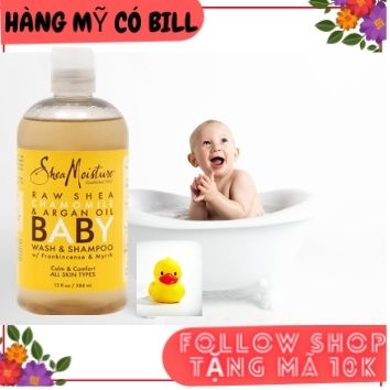 Tắm gội Organic cho bé Shea Moisture Baby Wash & Shampoo 384ml