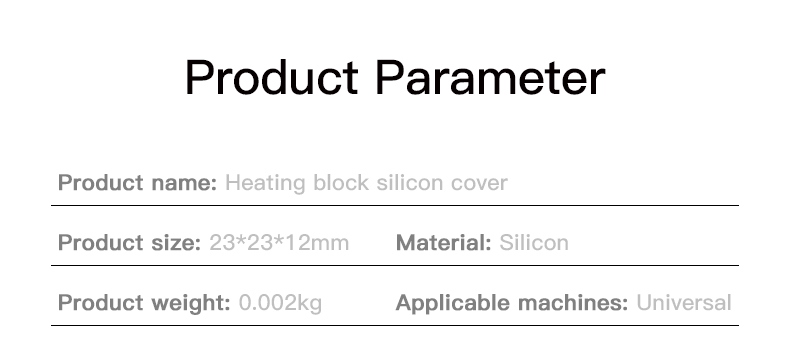 Miếng bao giữ nhiệt Heating Block Silicon Cover 23*17.5*1.5mm cho máy in 3d