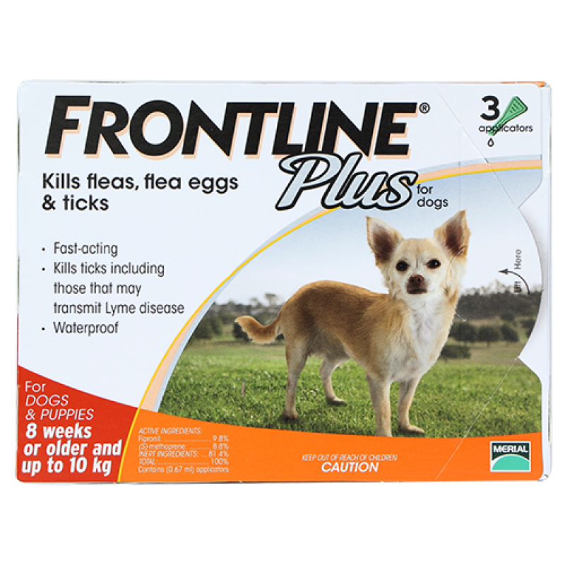 Frontline® Plus size S cho chó 10kg (0,68ml/ống x 3 ống/hộp)