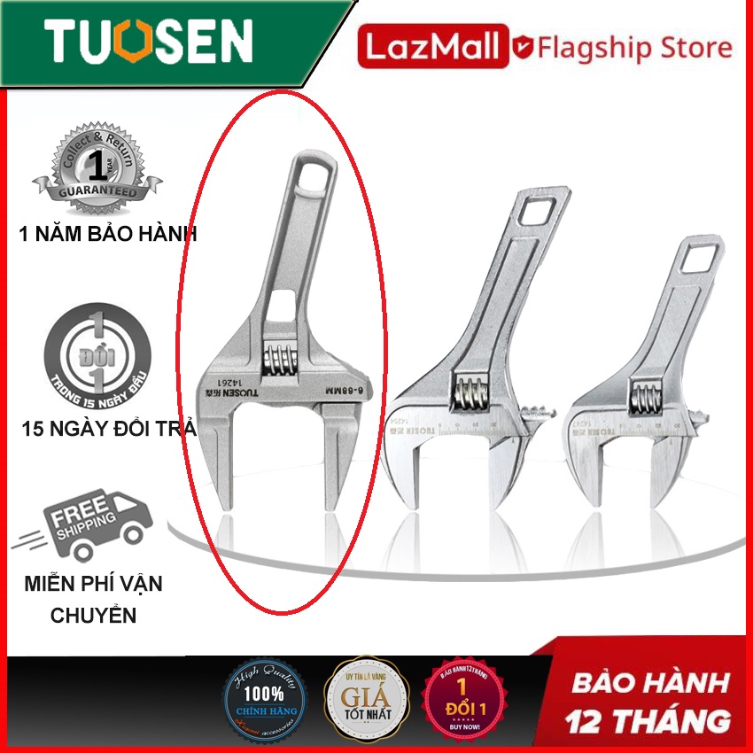 Cờ lê ống nước thép cacbon, cờ lê chậu rửa, cờ lê mở lớn đa năng tuosen / tuo sen