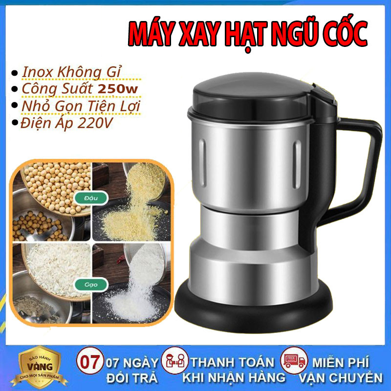  Máy Xay Hạt Khô Siêu Mịn Máy Xay Đa Năng Food Grinder Công Suất 300w Nguồn Điện 220v Máy Xay Ngũ Cốc Hạt Cafe Gia Vị Tiêu Bằng Điện Máy Xay Nhuyễn Các Loại Hat Quả Gia Vị  6 Lưỡi Dao Cối Nồi inox 304 An Toàn BH 1 Năm 