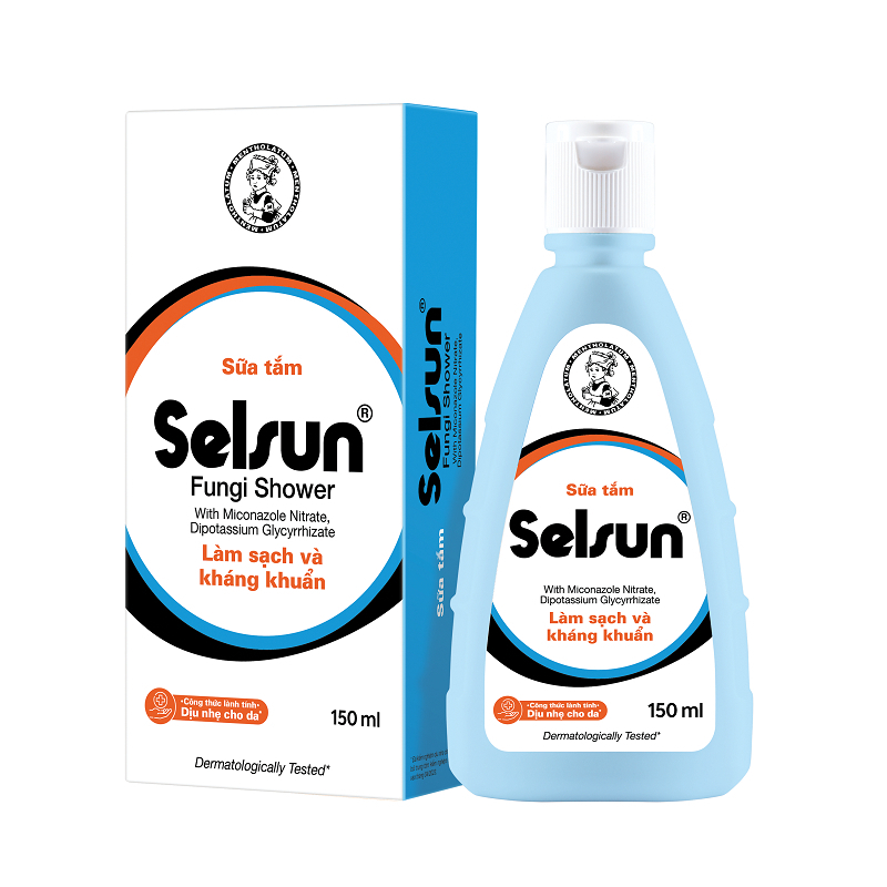 Sữa tắm Selsun Fungi Shower giúp làm sạch, kháng khuẩn, nấm da, giảm ngứa, dịu nhẹ cho da
