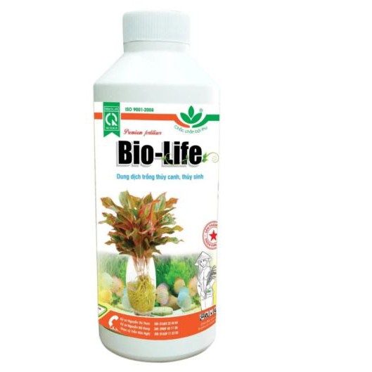 Phân bón Vidan Bio Life chai 1 lít - Dung dịch BIOLIFE trồng thủy canh trồng cây trong nước, cây thủy sinh biolife