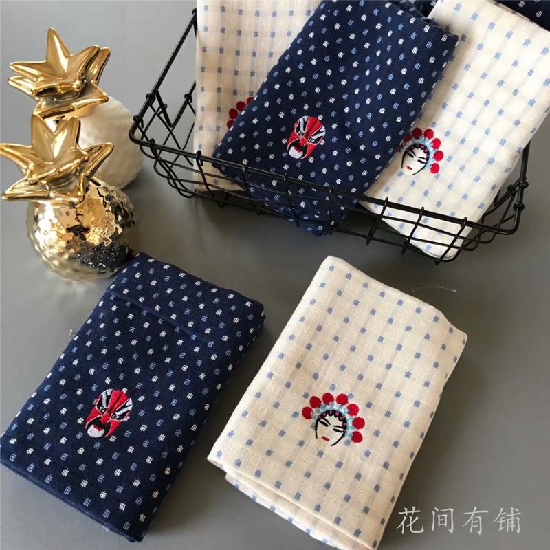 Furijieyu Phong Cách Trung Quốc Peking Opera Ấn Tượng Facebook Phục Cổ Vải Xô Vài Khăn Mặt 100% Cotton Sáng Tạo Cặp Sáng Tạo Đáng Yêu