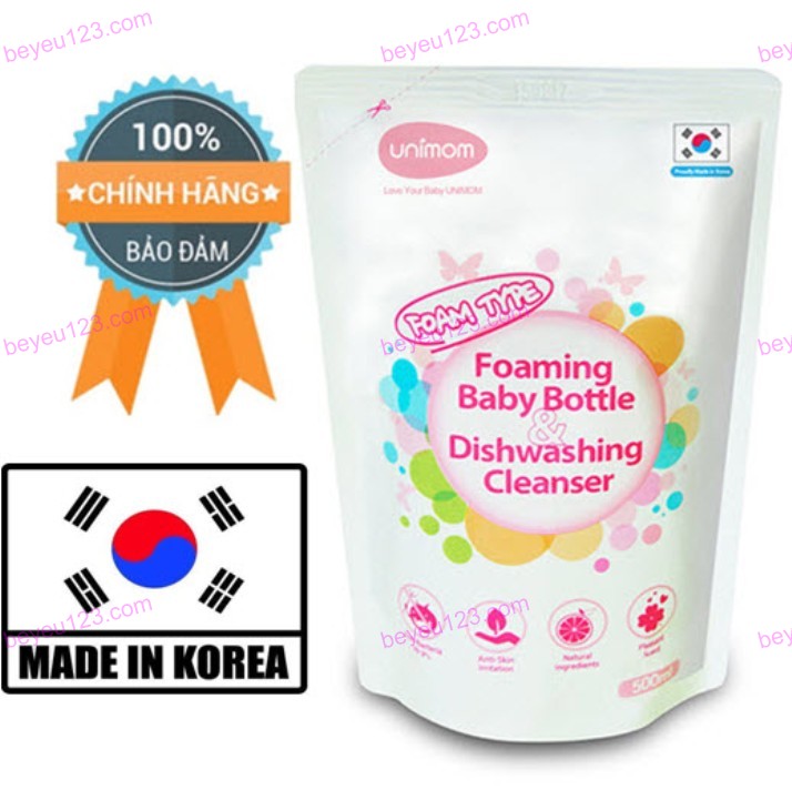 [HCM]Nước rửa bình sữa Unimom (túi) 500ml