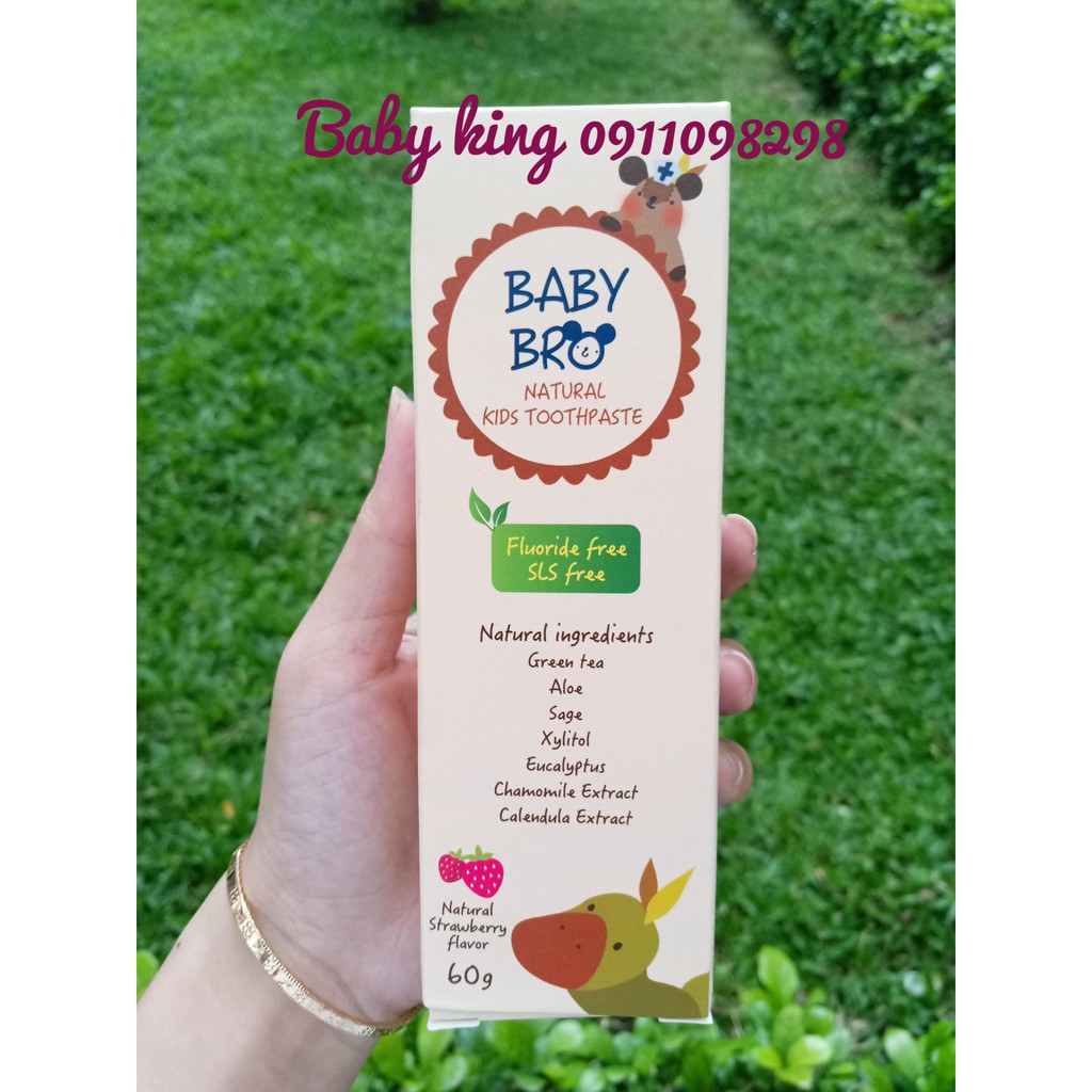 [HCM]Kem đánh răng hữu cơ Baby Bro cho bé (nuốt được)