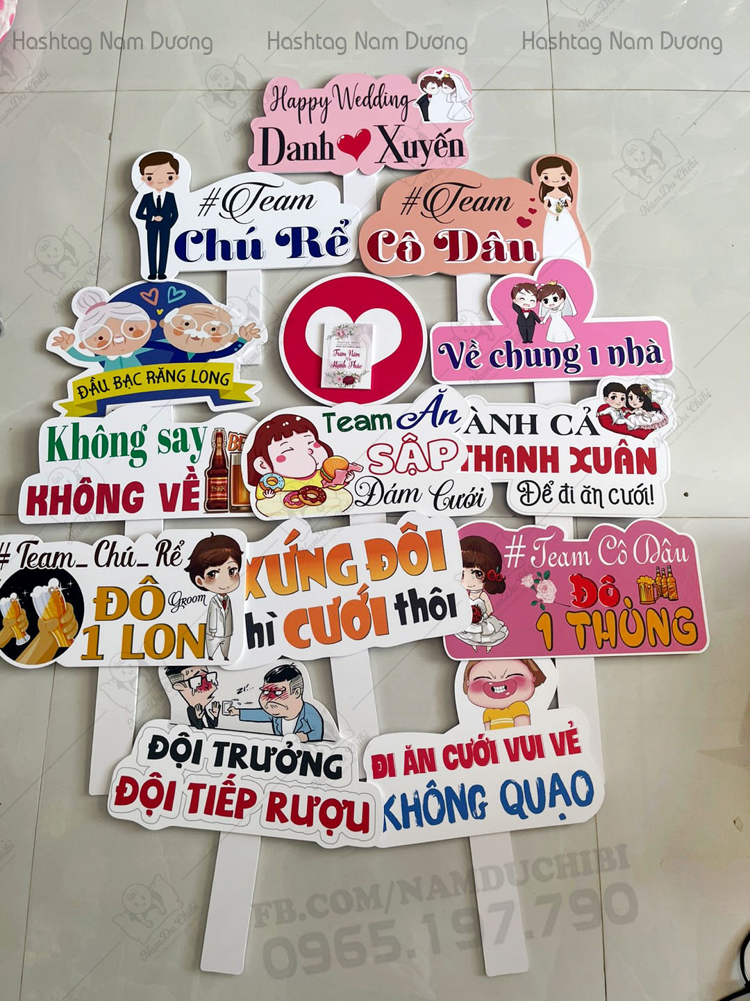 HASHTAG cầm tay Đám cưới - Bảng chụp ảnh cưới 4