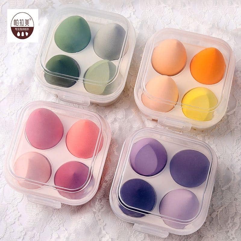 Set 4 Bông Mút Trang Điểm Tán Phấn Kem Nền