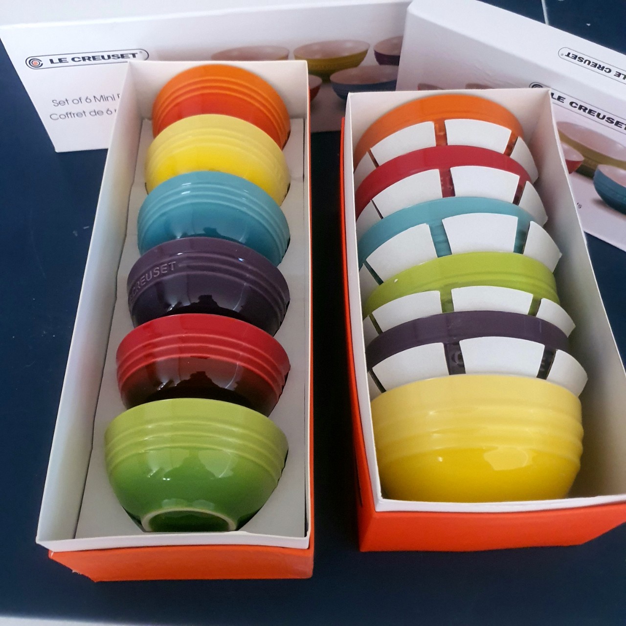 Bộ chén Sứ Cầu Vồng Le Creuset Bowl 10,5cm gift set 6 cái 180ml 6oz - Le Creuset Mini Bowl 6 Color Rainbow 6 Pieces set