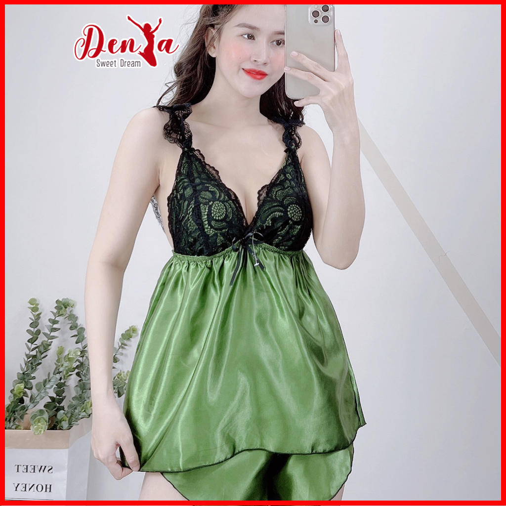 Bộ ngủ 2 dây nữ DENYA sexy quyến rủ không mút, chất lụa phi mềm mịn DN2