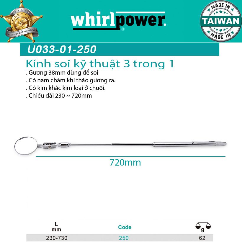 Kính soi kỹ thuật Whirlpower U033-01-250
