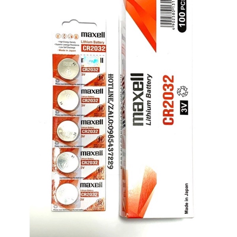 5 Pin CR2032 Maxell 3V Lithium chính hãng
