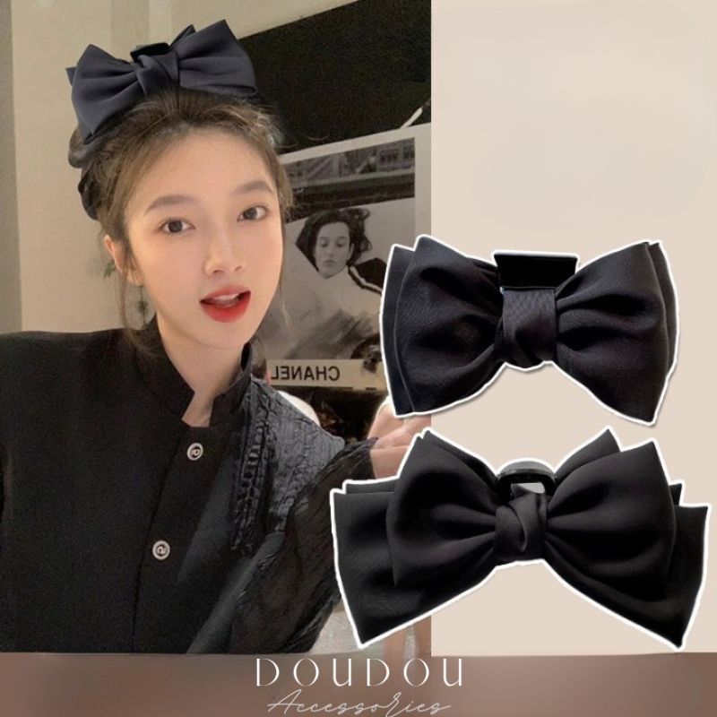 Phụ kiện tóc Doudou Cặp càng cua Kẹp nơ to Bạch Lộc vải lụa nhung công chúa Disney Hàn Quốc hot trend thời trang ZJ056