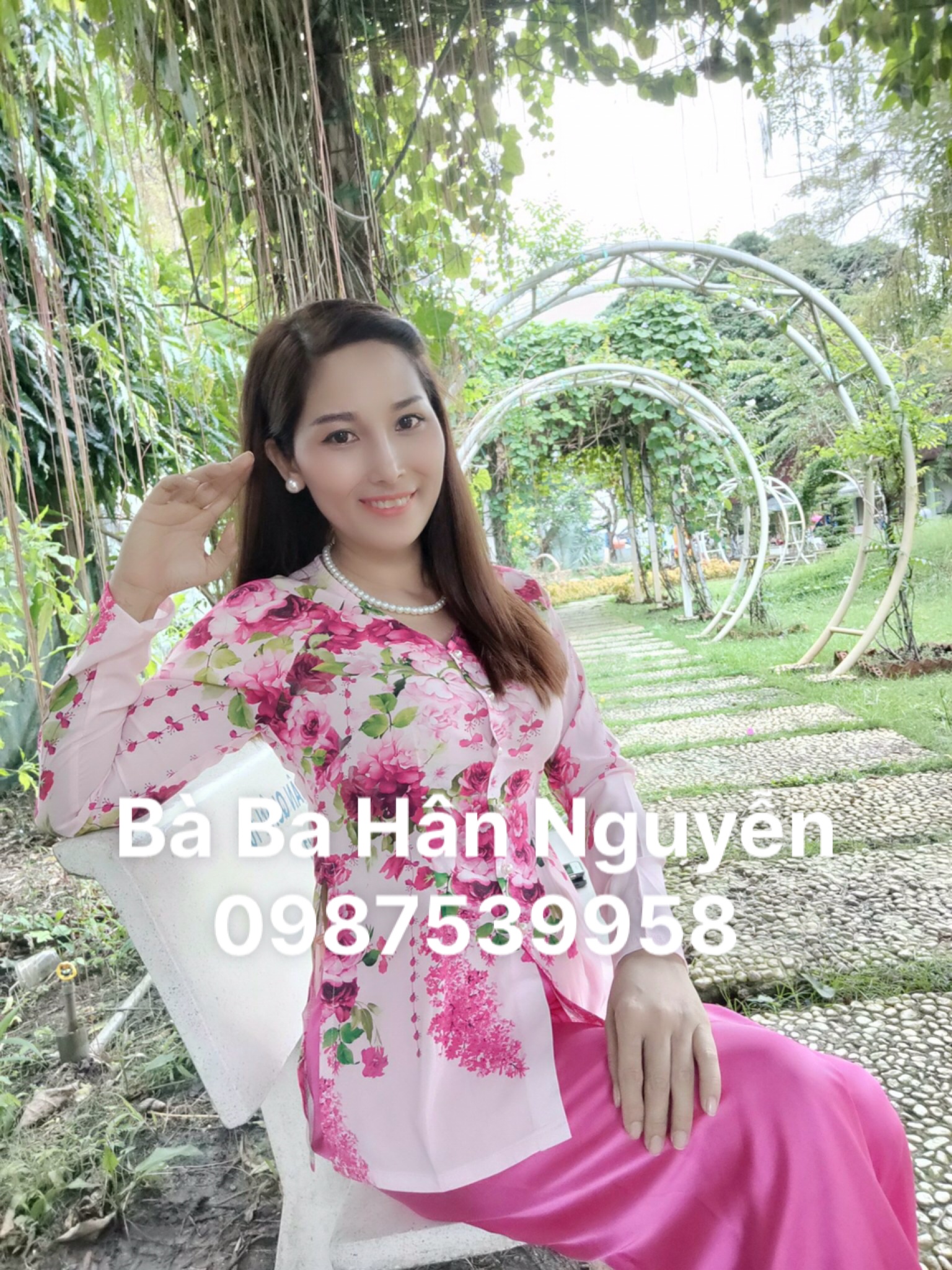 ÁO BÀ BA CỔ TIM IN LỤA PHÁP IN 4D (CÓ QUẦN )B*H