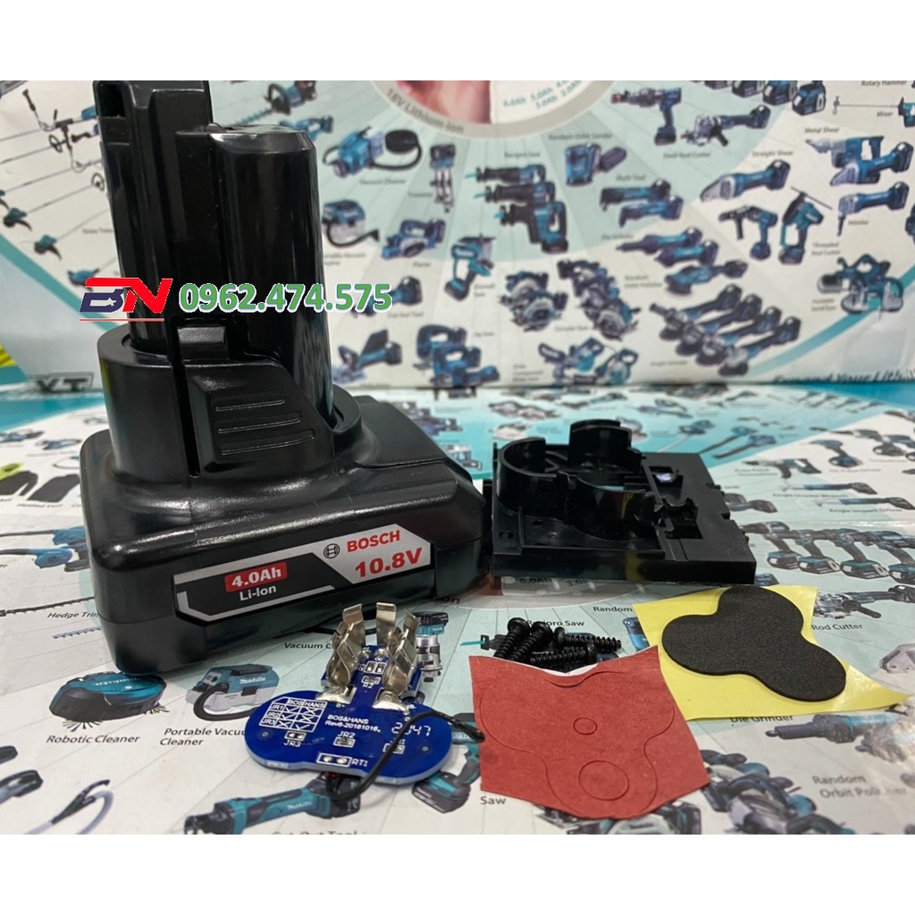 Vỏ Mạch 3S-2P ( 6 Cell ) Pin Bosh 10.8V 12V Li-Ion, Mạch Nhận Sạc Zin.