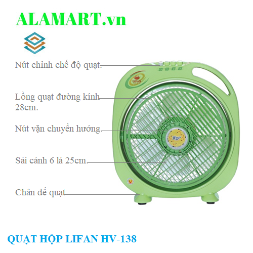 Quạt hộp lifan HV-138