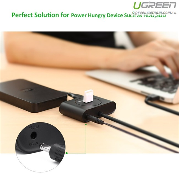 Hub USB 3.0 ra 4 cổng dài 50cm  Ugreen 20290 cao cấp