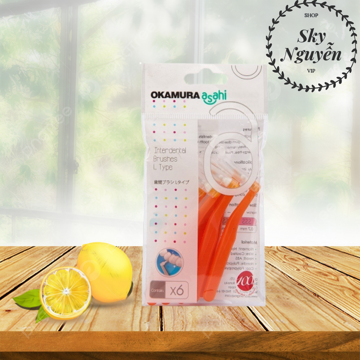 Asahi Okamura Interdental Brush Type L – Pack of 6, Cleans between Teeth