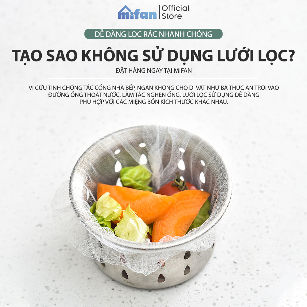 100 Túi Lọc Rác Bồn Rửa Chén Bát - Siêu Rẻ