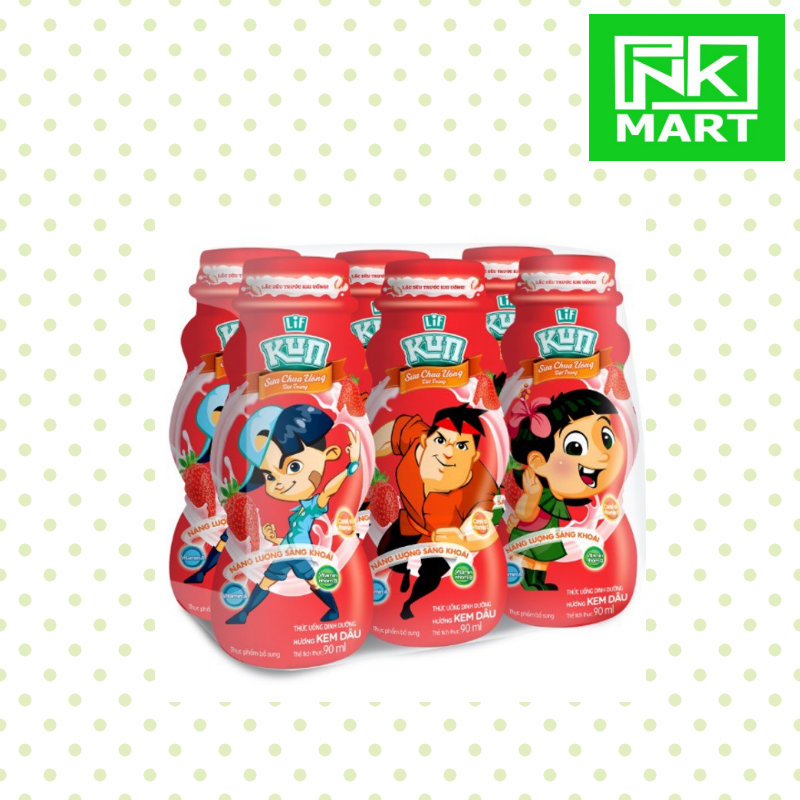 Lốc 6 chai Sữa trái cây Kun 85ml