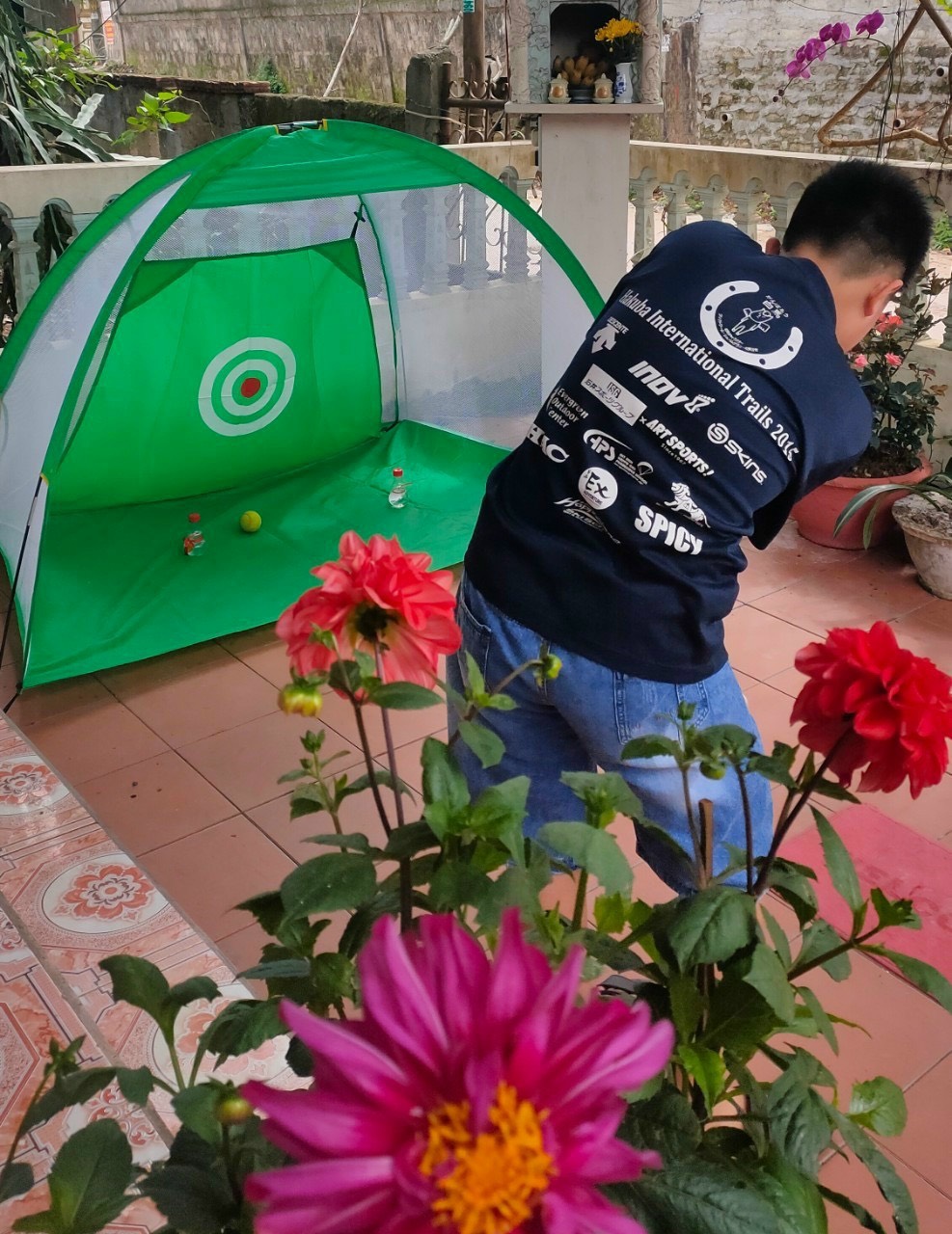 Lưới lều tập golf màu ngang 2m cao 1.4m